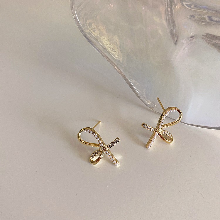 氣質甜美高級感百搭小眾時尚輕奢蝴蝶結耳釘