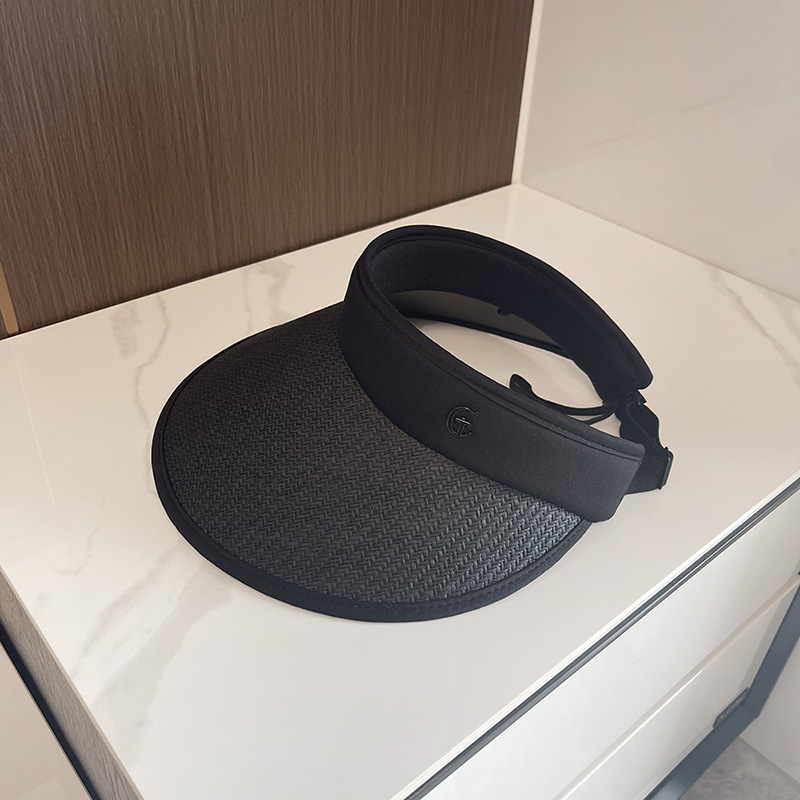 可折疊草編防曬遮陽防紫外線黑膠騎車帽子