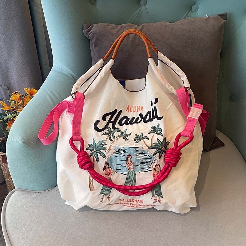 【多款式】小眾刺繡尼龍大容量環保手提單肩斜跨包-Cicichill