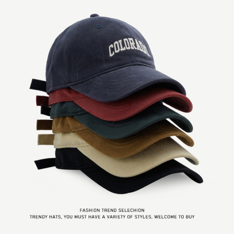 防曬百搭刺繡顯臉小深頂大頭圍字母棒球帽子