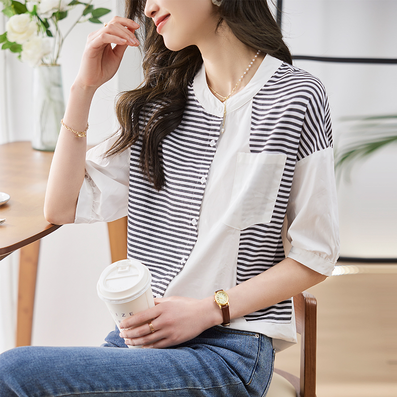 御姐小香風名媛氣質高級感簡約休閒襯衫-Cicimode