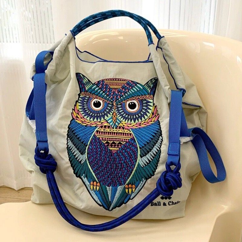 【多款式】小眾刺繡尼龍大容量環保手提單肩斜跨包-Cicichill