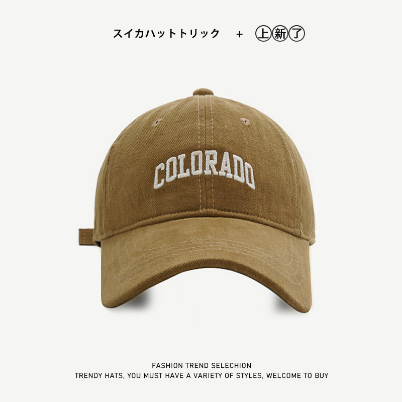 防曬百搭刺繡顯臉小深頂大頭圍字母棒球帽子