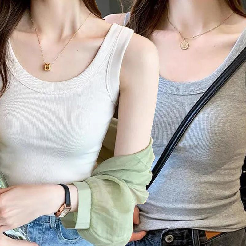 螺紋防走光無袖薄款內搭打底吊帶背心-Cicichill