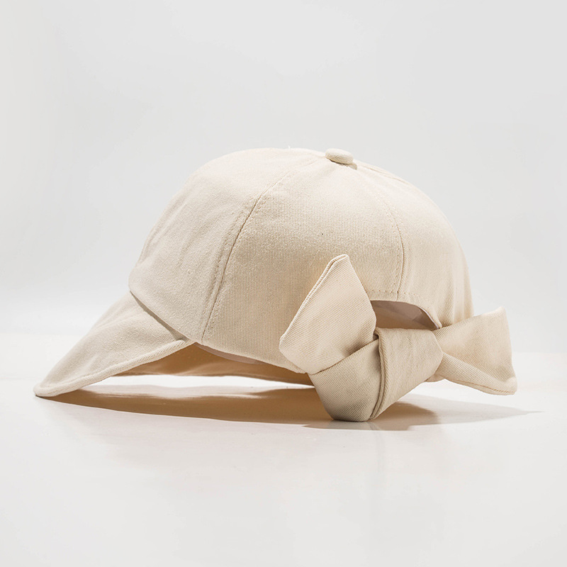 日系蝴蝶結可紮馬尾大檐防曬遮陽帽子-Cicichill