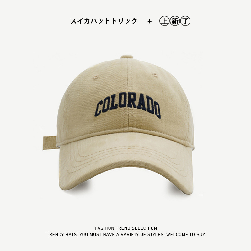 防曬百搭刺繡顯臉小深頂大頭圍字母棒球帽子