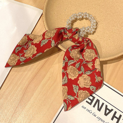 【多色可選】韓國ins風珍珠髮圈甜美頭飾少女絲帶髮繩-Cicichill