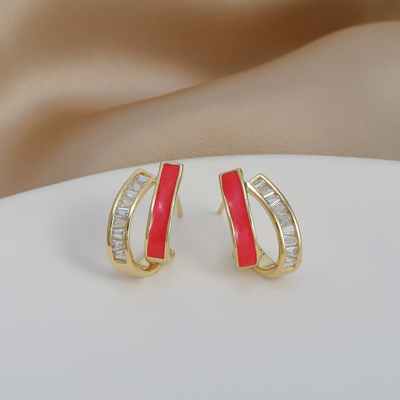 韓國簡約高級感氣質獨特雙層S925耳釘-Cicichill