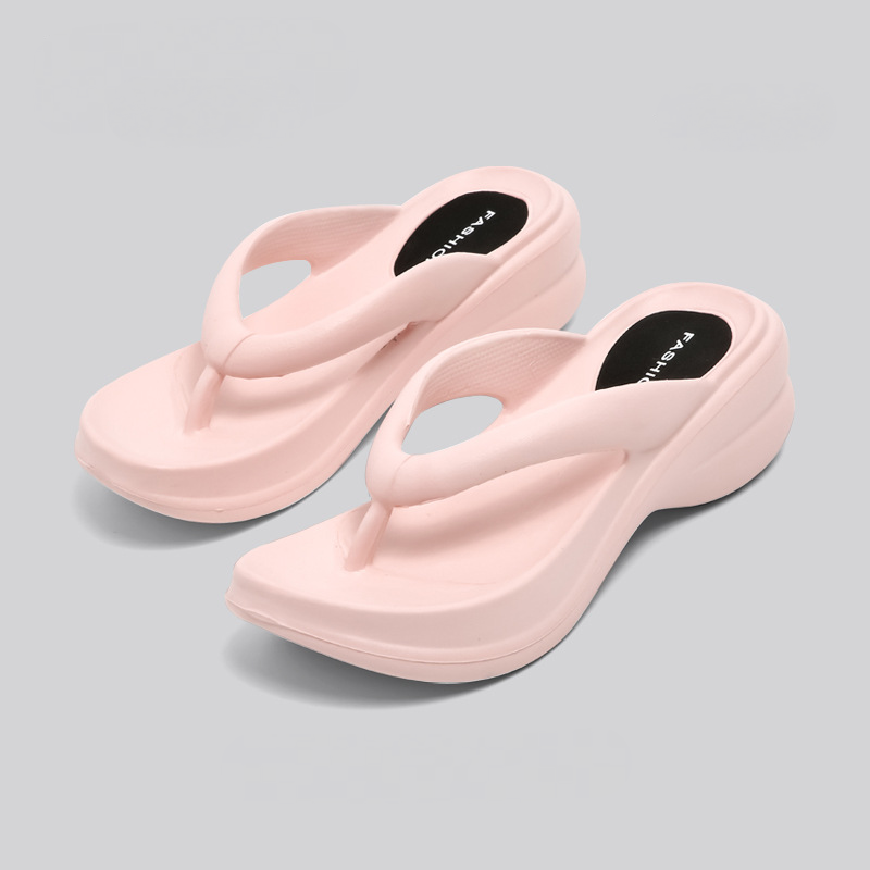 海邊厚底踩屎感沙灘夾腳人字拖增高涼拖鞋-Cicichill