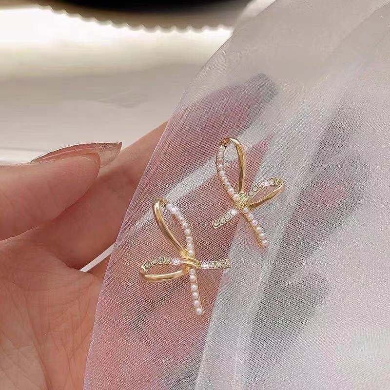 氣質甜美高級感百搭小眾時尚輕奢蝴蝶結耳釘