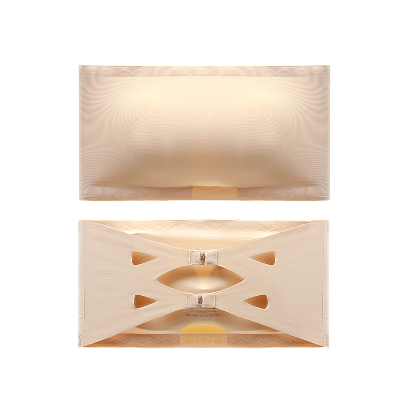 爆款無肩帶一字圍無痕冰絲防滑美背帶抹胸式裹胸內衣-Cicichill