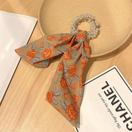 【多色可選】韓國ins風珍珠髮圈甜美頭飾少女絲帶髮繩-Cicichill