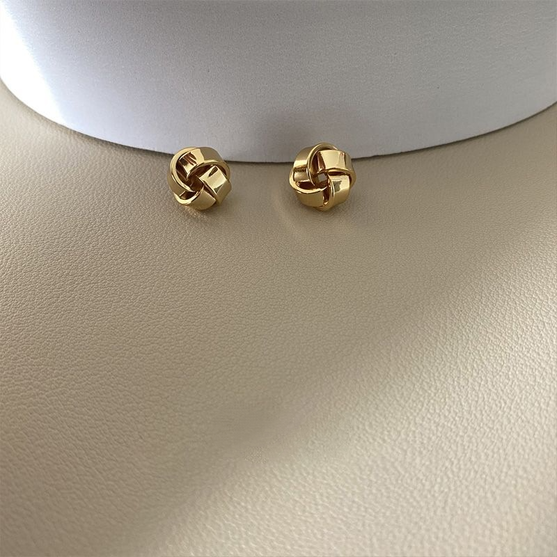 法式優雅精緻扭結纏繞氣質ins百搭個性耳釘-Cicichill