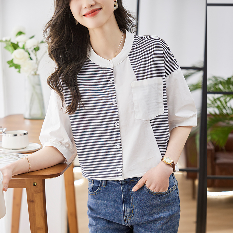 御姐小香風名媛氣質高級感簡約休閒襯衫-Cicimode