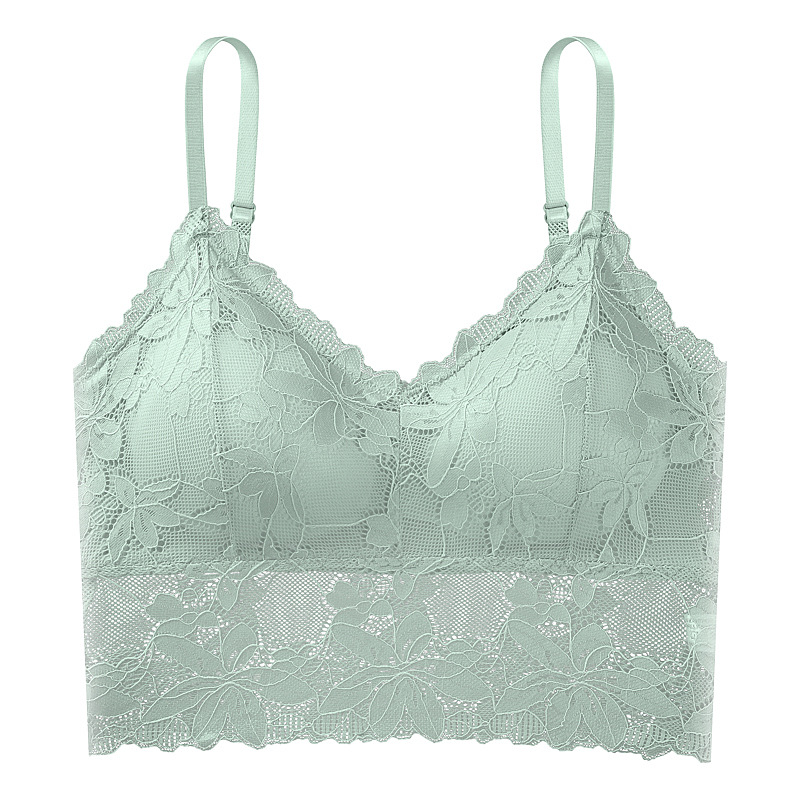 蕾絲防走光無鋼圈打底內搭帶胸墊美背內衣-Cicichill