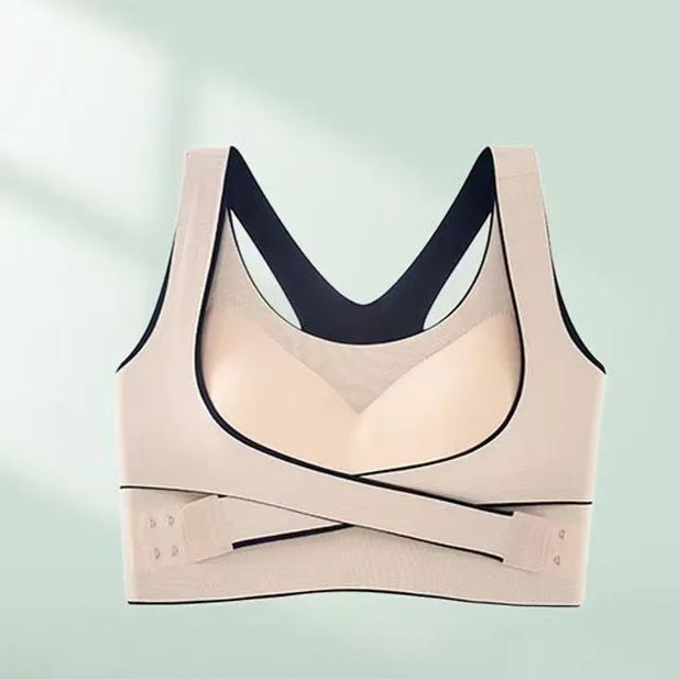 冰絲運動一體式背心無痕無鋼圈裹胸聚攏瑜伽收副乳內衣-Cicichill