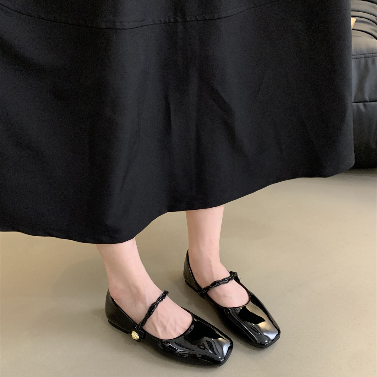 韓版復古溫柔仙女軟平底瑪麗珍圓頭淺口單鞋-Cicichill