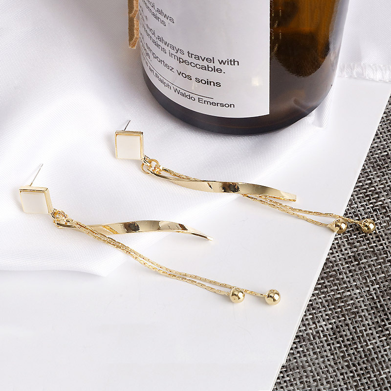 韓國高級感百搭氣質長款幾何流蘇小眾耳環