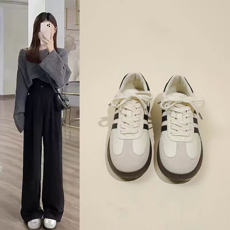 復古百搭日常休閒運動板鞋圓頭德訓鞋-Cicichill