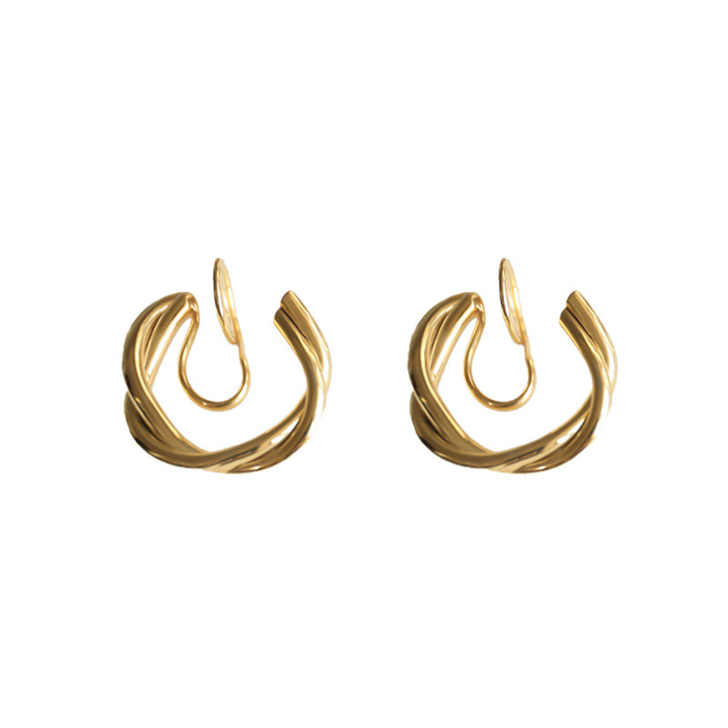 無耳洞法式復古高級感麻花蚊香盤耳夾-Cicichill