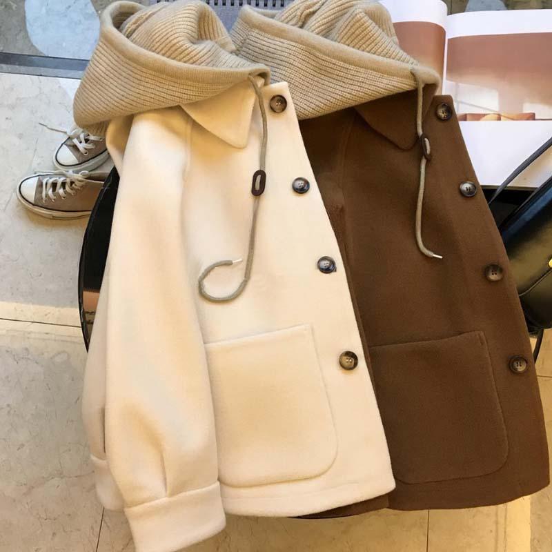 時尚韓版休閒假兩件拼接連帽外套夾克-Cicichill