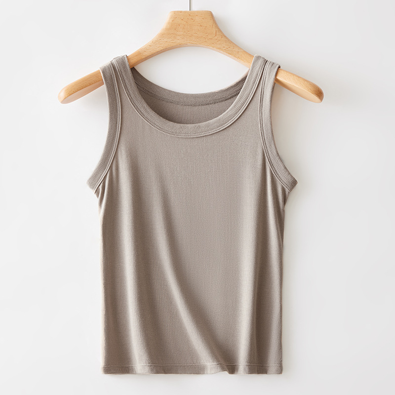 爆款！彈力修身螺紋內搭打底吊帶背心-Cicichill