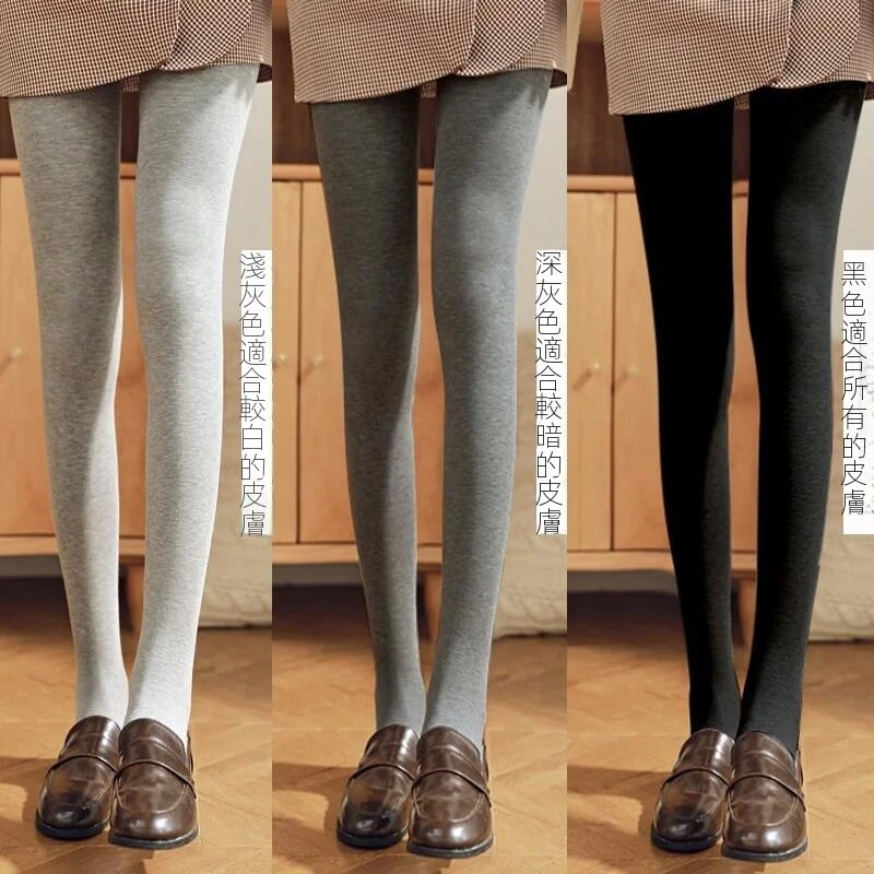 加絨加厚打底褲高腰外穿豎條螺紋顯瘦韓版保暖一體褲裝-Cicichill