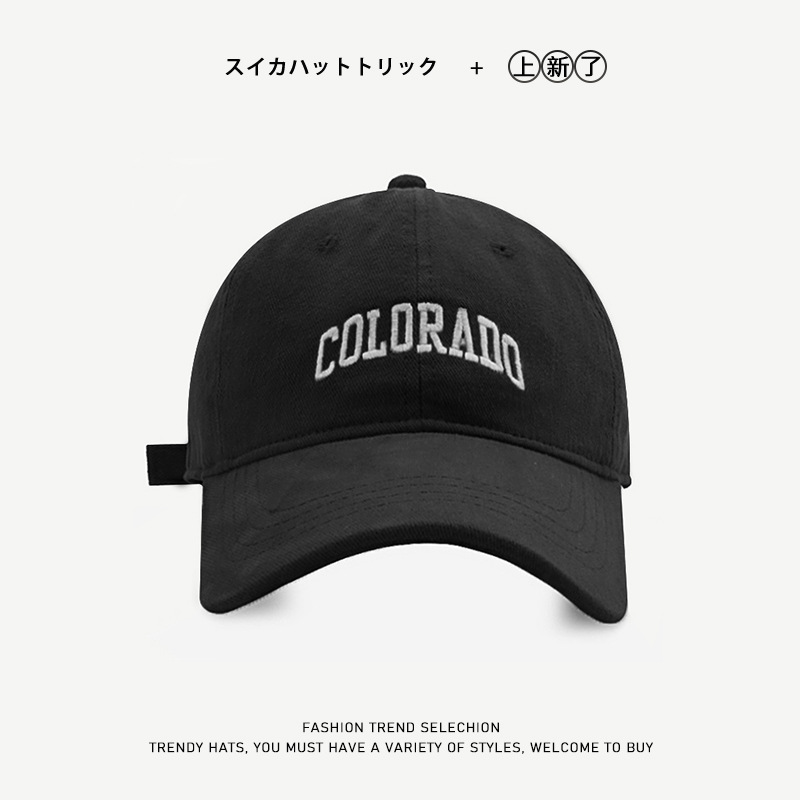 防曬百搭刺繡顯臉小深頂大頭圍字母棒球帽子