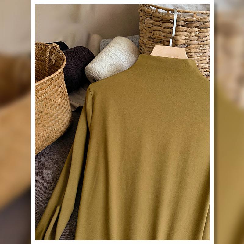 高品質軟糯修身顯瘦雙面磨毛半高領打底長袖-Cicichill