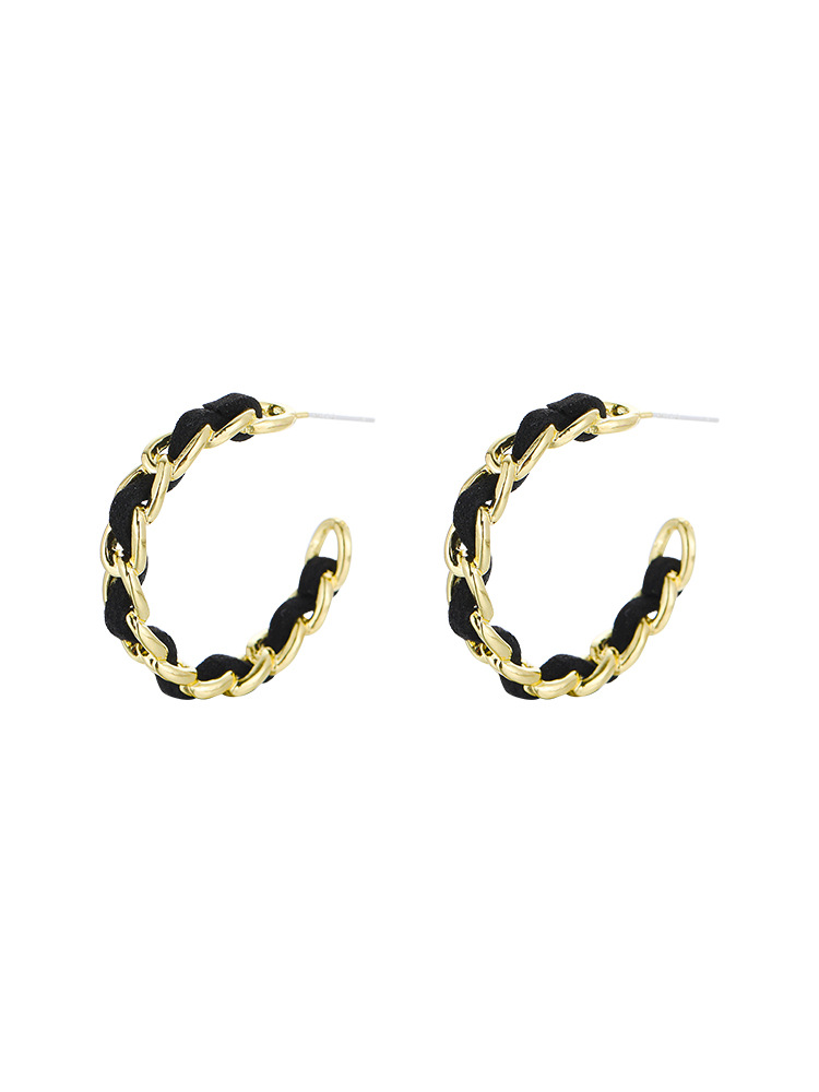 新潮氣質小眾設計感高級冷性風百搭鏈條耳環-Cicichill