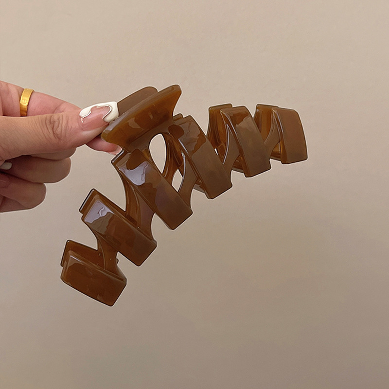 經典百搭高級感簡約髮量多盤髮後腦勺鯊魚夾髮飾