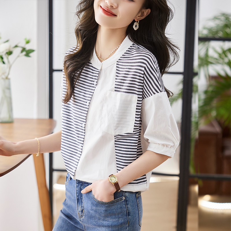 御姐小香風名媛氣質高級感簡約休閒襯衫-Cicimode