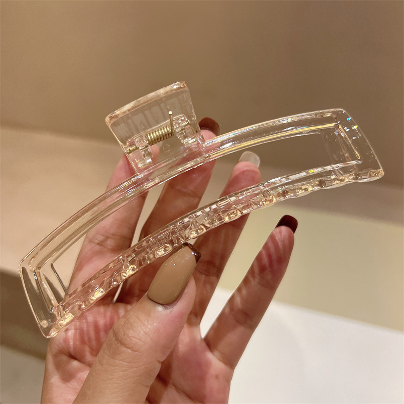 經典百搭高級感簡約髮量多盤髮後腦勺鯊魚夾髮飾