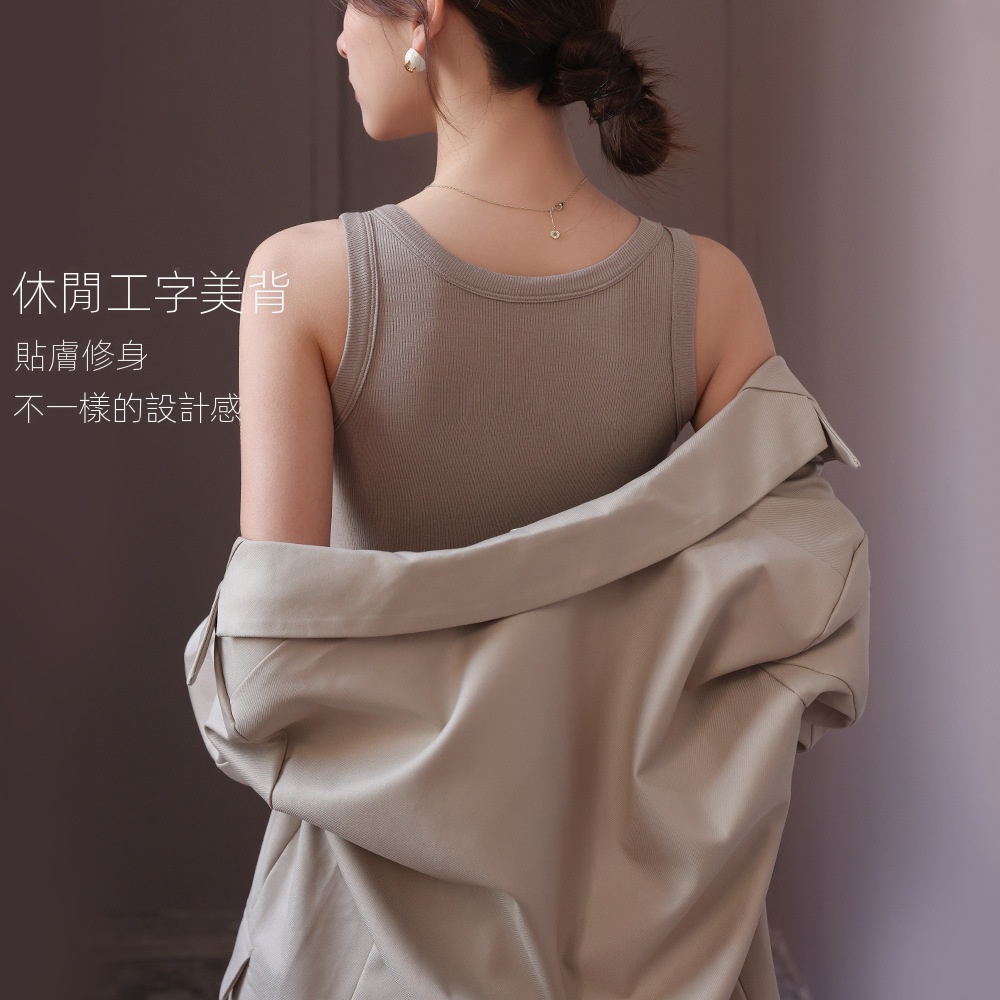爆款！彈力修身螺紋內搭打底吊帶背心-Cicichill