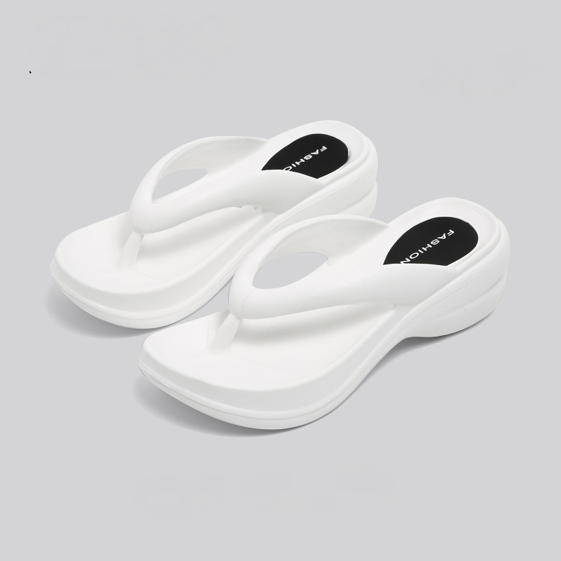 海邊厚底踩屎感沙灘夾腳人字拖增高涼拖鞋-Cicichill