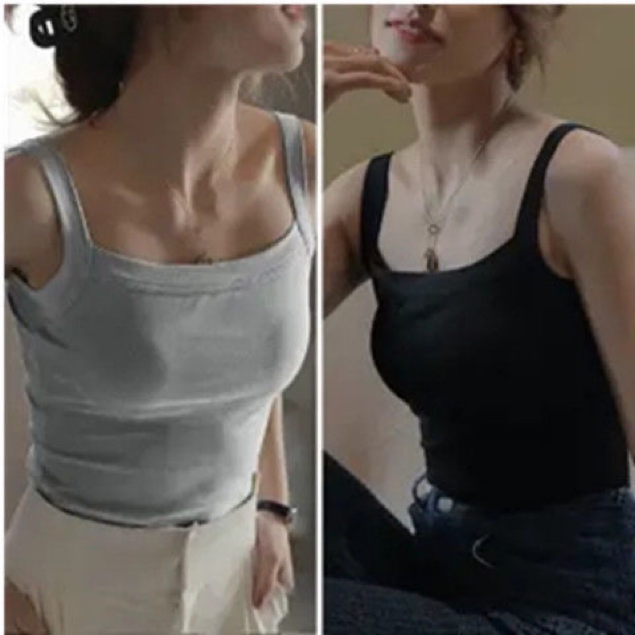 簡約百搭經典休閒圓領防走光背心