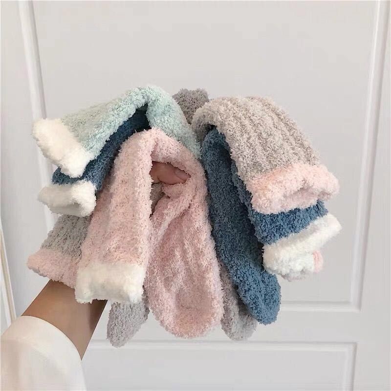 日系可愛加絨保暖睡眠襪地板襪珊瑚絨襪子-Cicichill