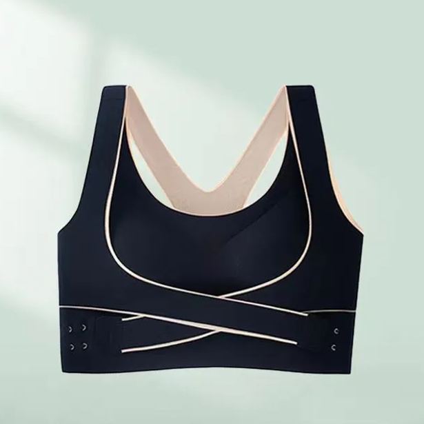 冰絲運動一體式背心無痕無鋼圈裹胸聚攏瑜伽收副乳內衣-Cicichill