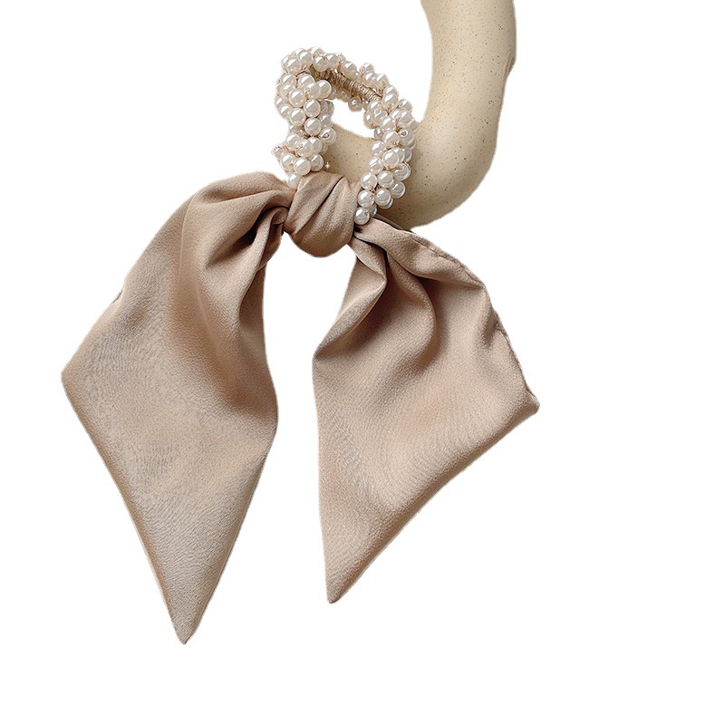 【多色可選】韓國ins風珍珠髮圈甜美頭飾少女絲帶髮繩-Cicichill