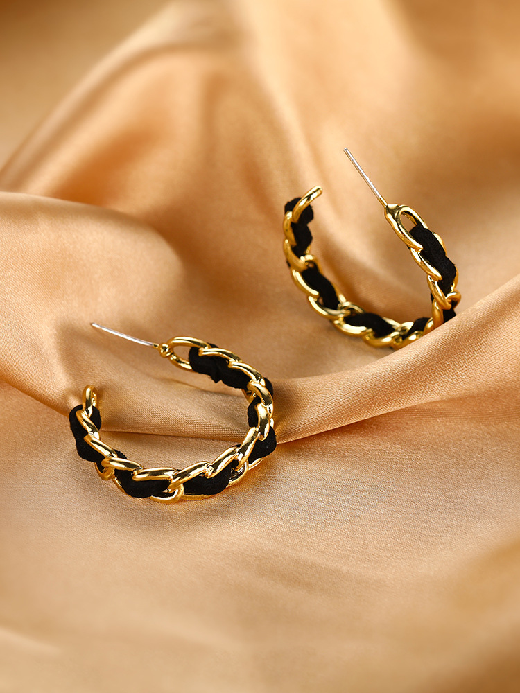 新潮氣質小眾設計感高級冷性風百搭鏈條耳環-Cicichill