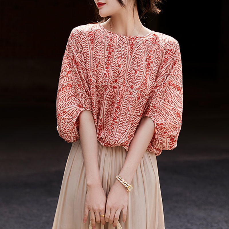 清爽蝙蝠袖蝴蝶結短袖