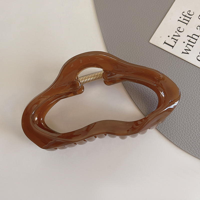 經典百搭高級感簡約髮量多盤髮後腦勺鯊魚夾髮飾