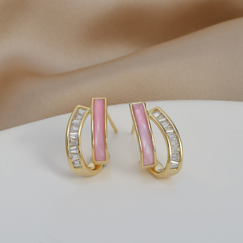 韓國簡約高級感氣質獨特雙層S925耳釘-Cicichill