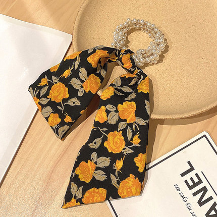 【多色可選】韓國ins風珍珠髮圈甜美頭飾少女絲帶髮繩-Cicichill