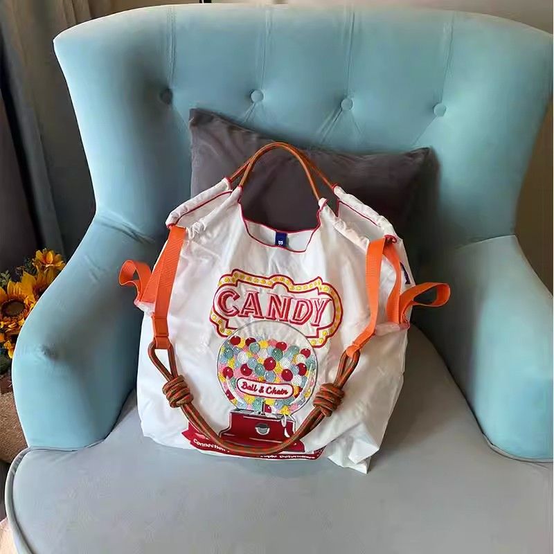 【多款式】小眾刺繡尼龍大容量環保手提單肩斜跨包-Cicichill