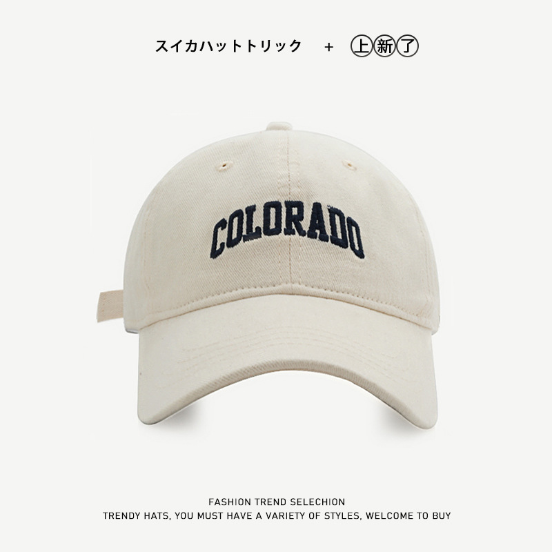 防曬百搭刺繡顯臉小深頂大頭圍字母棒球帽子