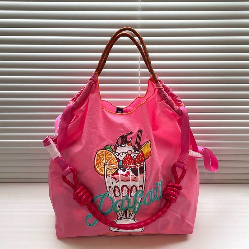 【多款式】小眾刺繡尼龍大容量環保手提單肩斜跨包-Cicichill