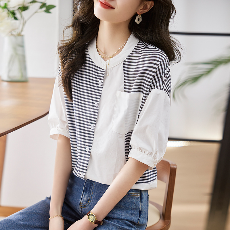 御姐小香風名媛氣質高級感簡約休閒襯衫-Cicimode