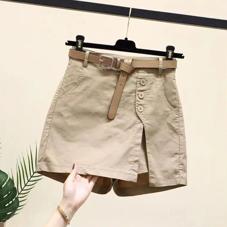 休閒韓版百搭時尚顯瘦a字褲鬆緊腰短褲-Cicichill