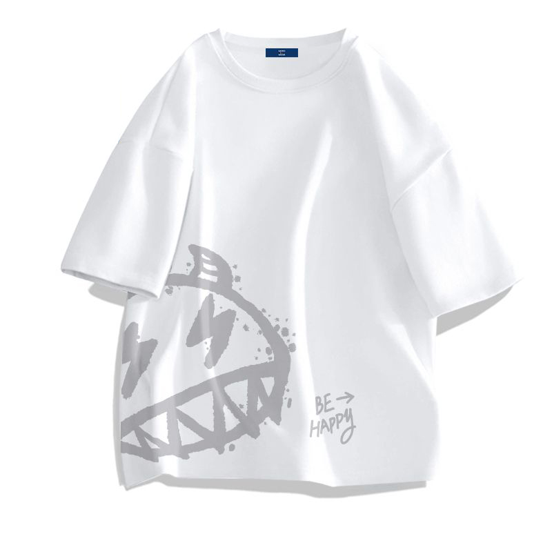 百搭圓領小眾印花帥氣時尚短袖T恤